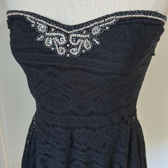 Free People Strapless Lace Beaded Mini Dress - M - Picture 7 of 16